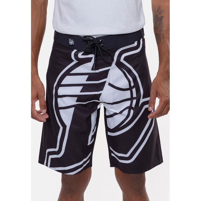 Bermuda Boardshort Nba Maxi Logo Los Angeles Lakers - Masculina - Foto 1