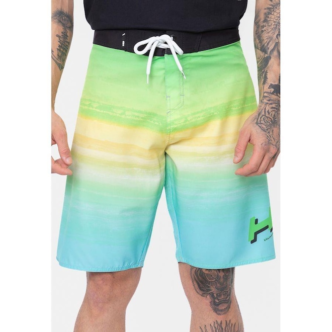 Boardshort HD Rising Sun - Masculina - Foto 1