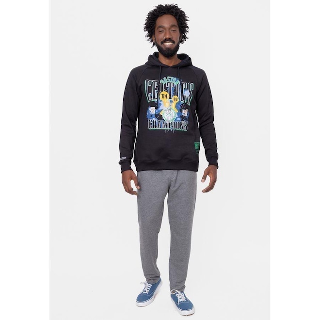 Blusão De Moletom Com Capuz Mitchell & Ness Playoffs Boston Celtics - Masculino - Foto 1