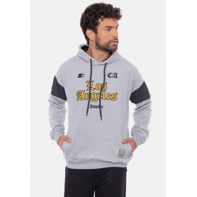 Blusão de Moletom com Capuz Starter Canguru Ca - Masculino - Foto 1