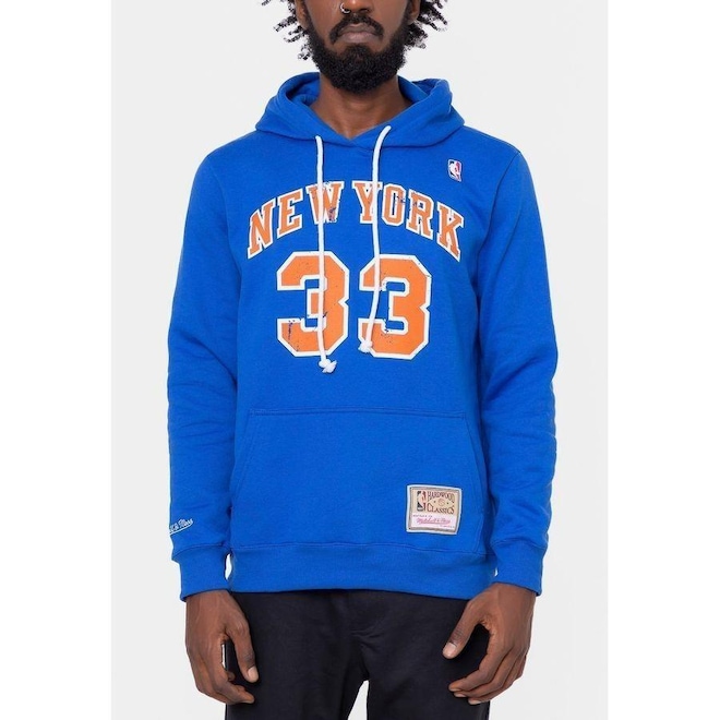 Blusão De Moletom Mitchell & Ness Fechado Patrick Ewing New York Knicks - Masculino - Foto 1