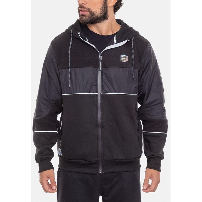 Jaqueta de Moletom com Capuz Hd Canguru Aberto - Masculina - Foto 1