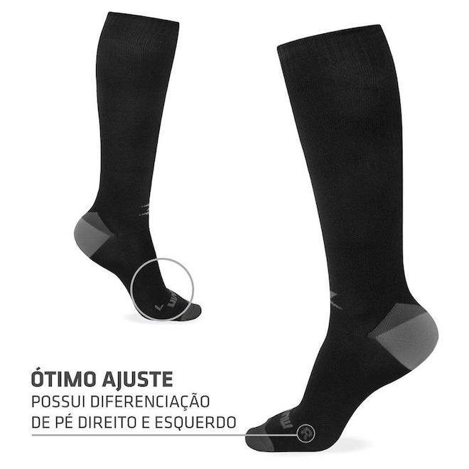 Kit Meias de Compressão Cano Curto Muvin Arrow + Pochete para Corrida - Adulto - Foto 1