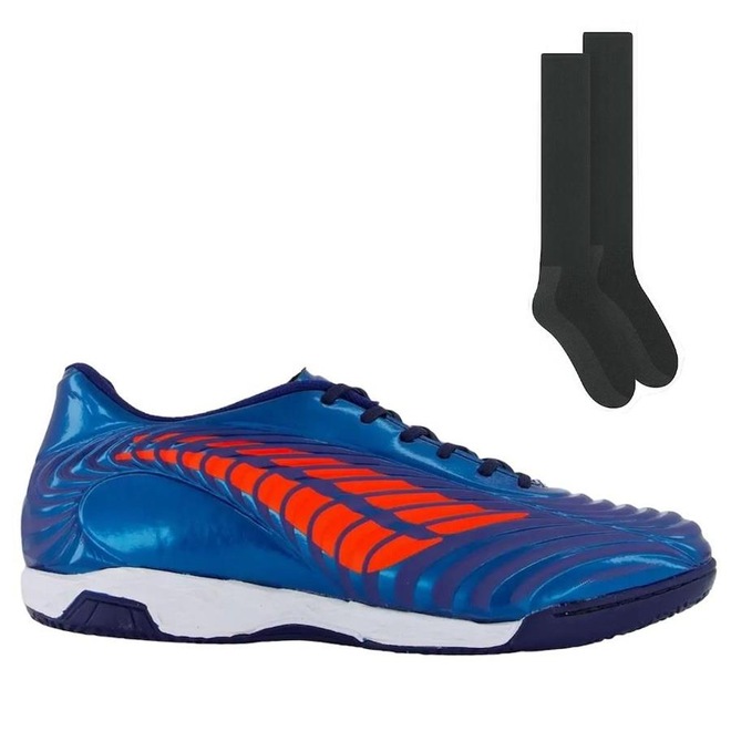 Chuteira Futsal Penalty Brasil 70 Neo - Adulto + Meião - Foto 1