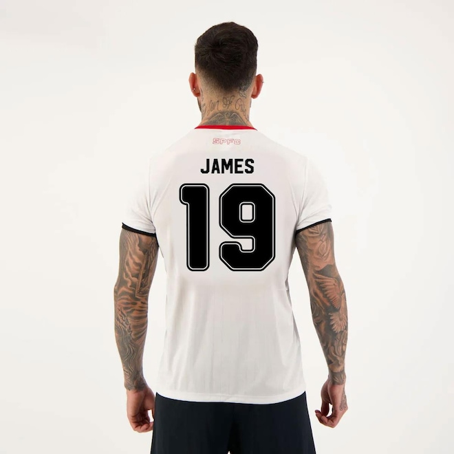Camiseta do São Paulo Futfanatics Stencil 19 James - Masculina - Foto 1