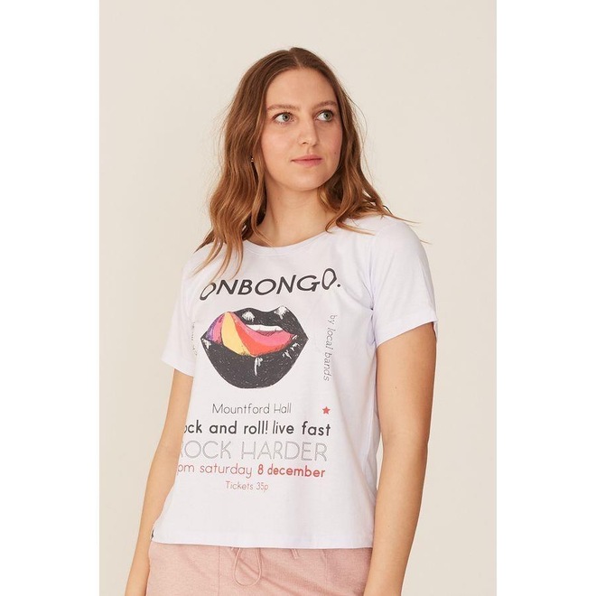 Camiseta Onbongo Estampada - Feminina - Foto 1