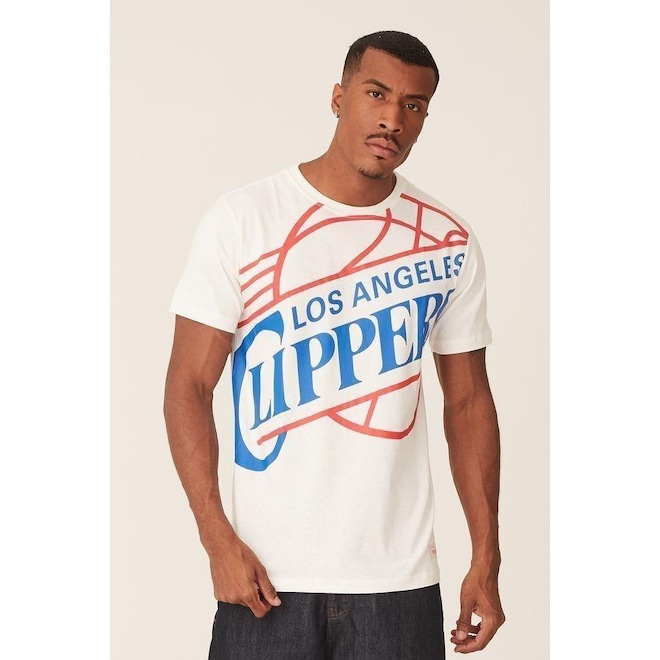 Camiseta Mitchell & Ness Estampada Los Angeles Clippers - Masculina - Foto 1