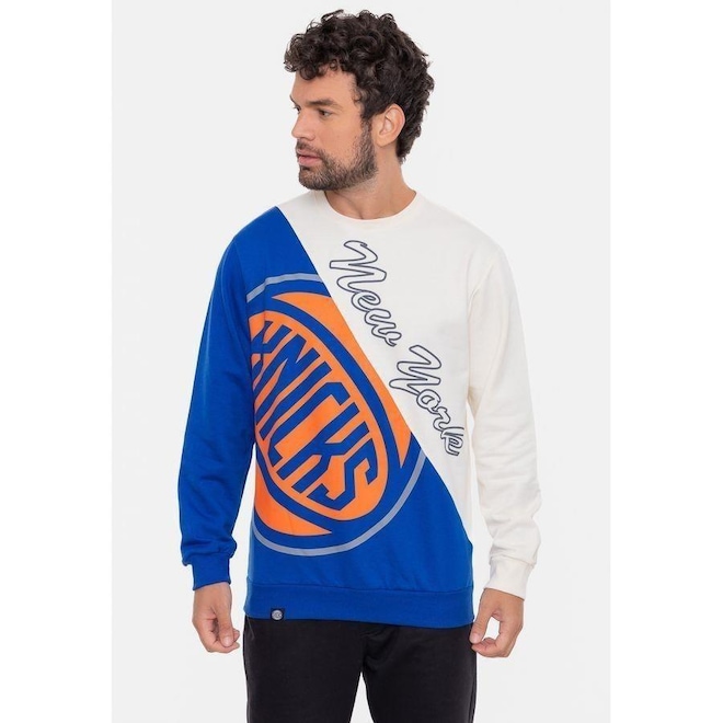 Blusão De Moletom NBA Wordmark New York Knicks - Masculino - Foto 1