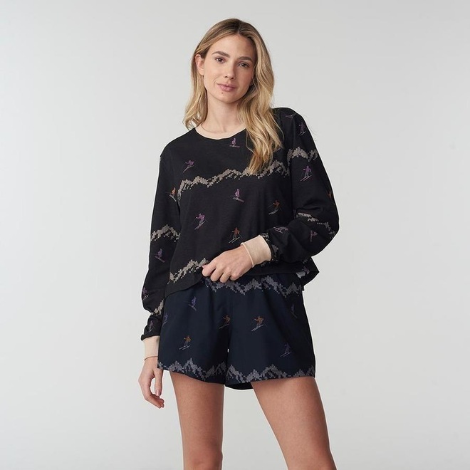 Camiseta Manga Longa Fila Cropped Ski Wr - Feminina - Foto 1