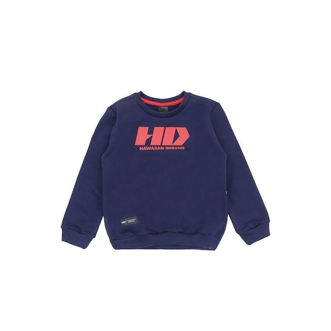 Blusão de Moletom HD Estampado Marinho - Infantil - Foto 1