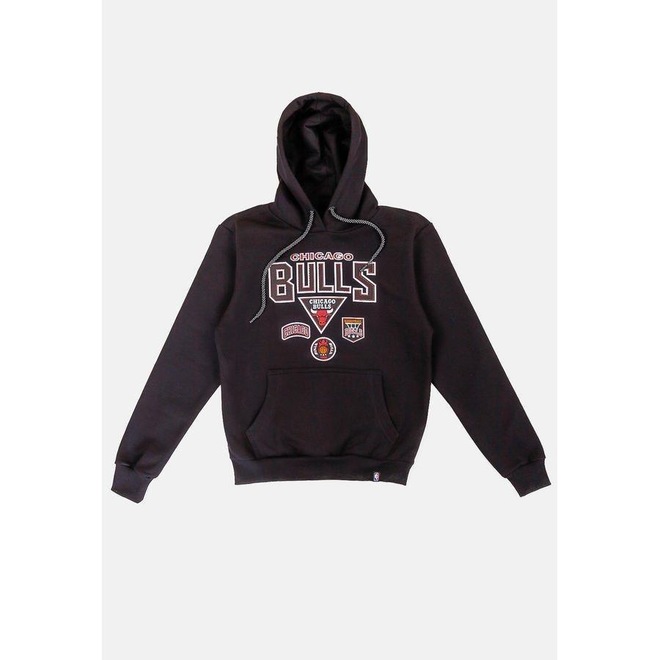 Blusão De Moletom Com Capuz NBA Patches Logo Chicago Bulls - Masculino - Foto 1