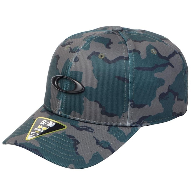 Boné Aba Curva Oakley Tincan Camu Logo - Fechado - Adulto - Foto 1