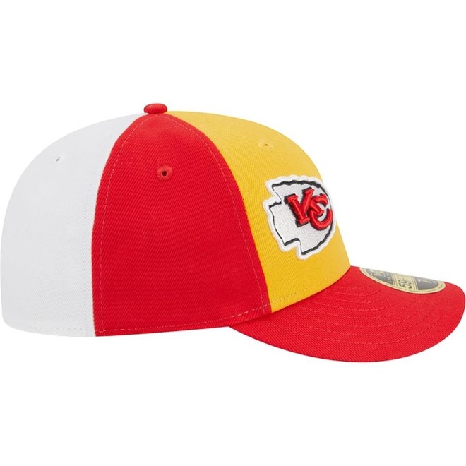 Boné Aba Curva New Era 59Fifty Fitted Low Profile Kansas City Chiefs Sideline 2023 - Fechado - Masculino - Foto 1
