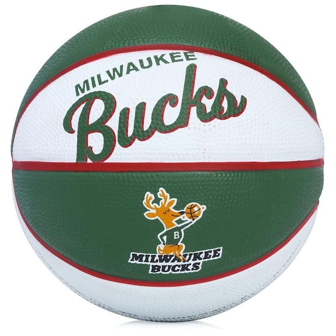 Bola de Basquete Wilson Mini Nba Team Retro Bucks 3 - Foto 1
