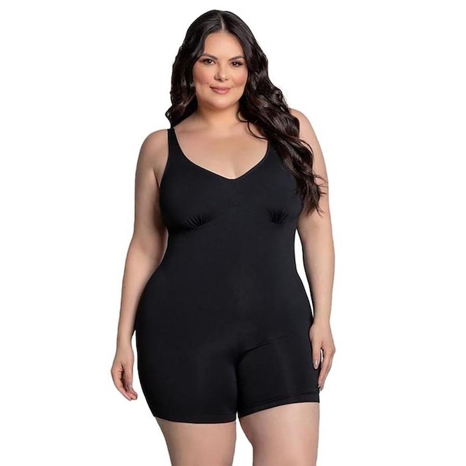 Maiô Macaquinho Trinys com Fecho A-253 Plus Size - Feminino - Foto 1