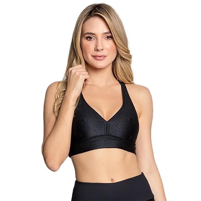 Top Fitness Trinys com Bojo Zig Curves Bustie F-15145 - Feminino - Foto 1