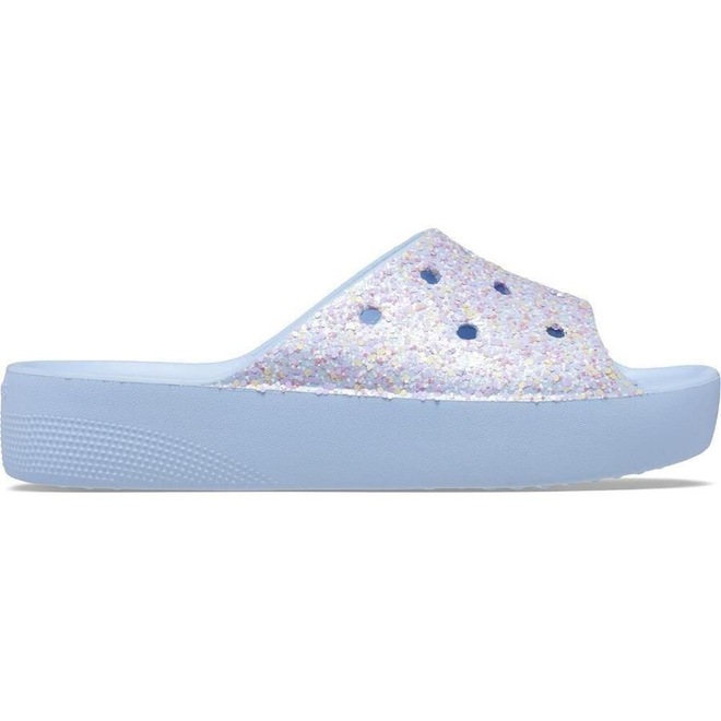 Chinelo Crocs Classic Plataform Glitter Slide - Feminino - Foto 1
