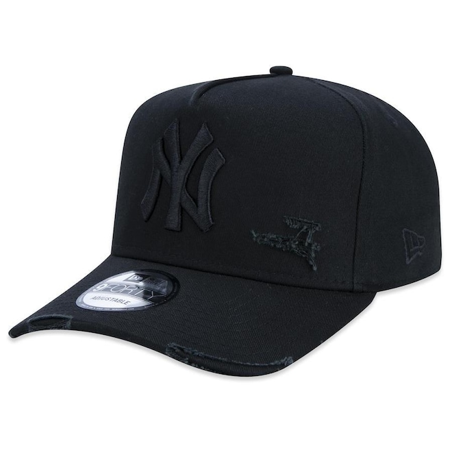 Boné Aba Curva New Era 9Forty A-Frame Mlb New York Yankees Destroyed - Strapback - Masculino - Foto 1