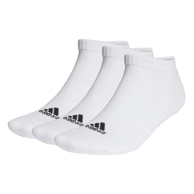 Kit Meias Cano Baixo adidas Sportswear Low-Cut - 3 Pares - Adulto - Foto 1