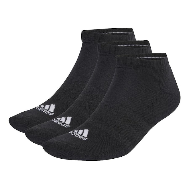 Kit Meias Cano Baixo adidas Sportswear Low-Cut - 3 Pares - Adulto - Foto 1