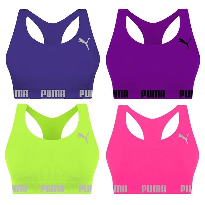 Kit Tops Puma Nadador sem Costura - 4 Unidades - Feminino - Foto 1