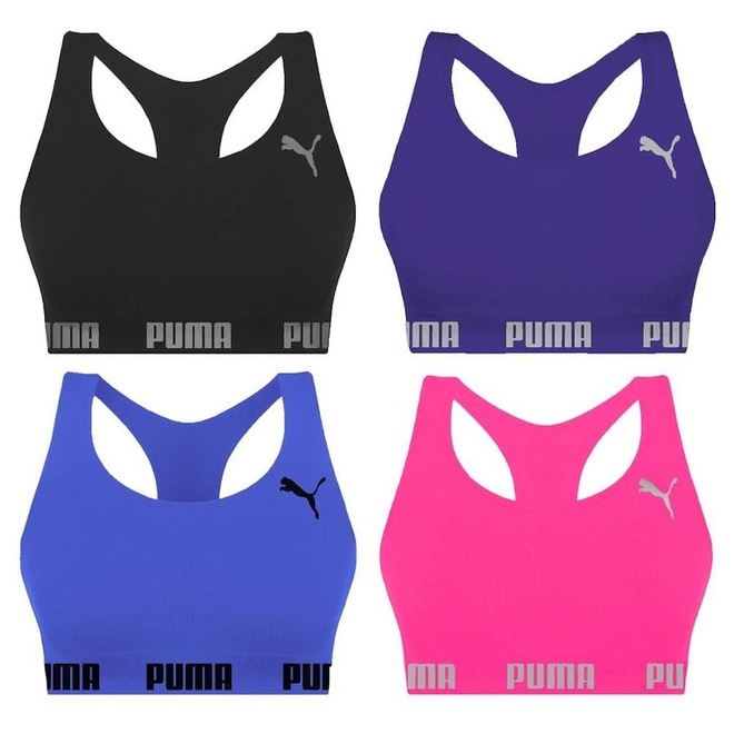 Kit Tops Puma Nadador sem Costura - 4 Unidades - Feminino - Foto 1