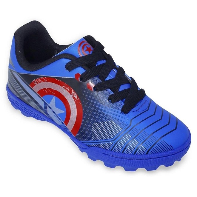 Chuteira Society Dray Marvel Capitão América - Infantil - Foto 1