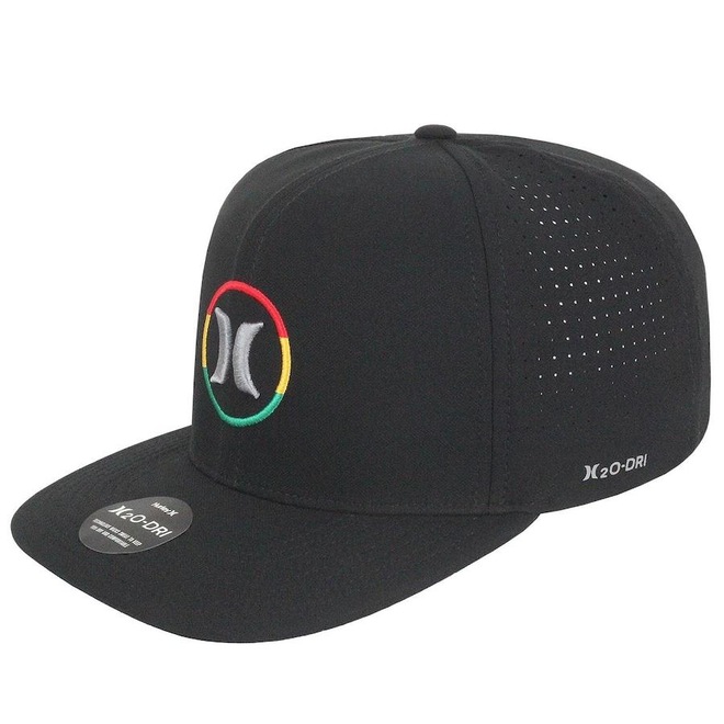 Boné Aba Curva Hurley Flat Rasta - Snapback - Masculino - Foto 1