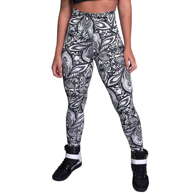 Calça Legging Cintura Alta Mvb Modas Suplex Fitness - Feminina - Foto 1