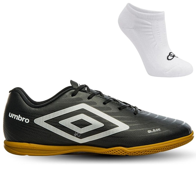 Chuteira Futsal Umbro Glaze + 1 Par de Meias - Adulto - Foto 1
