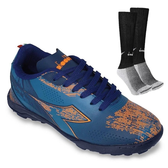 Chuteira Society Diadora Agilita + 1 Par de Meiões - Adulto - Foto 1