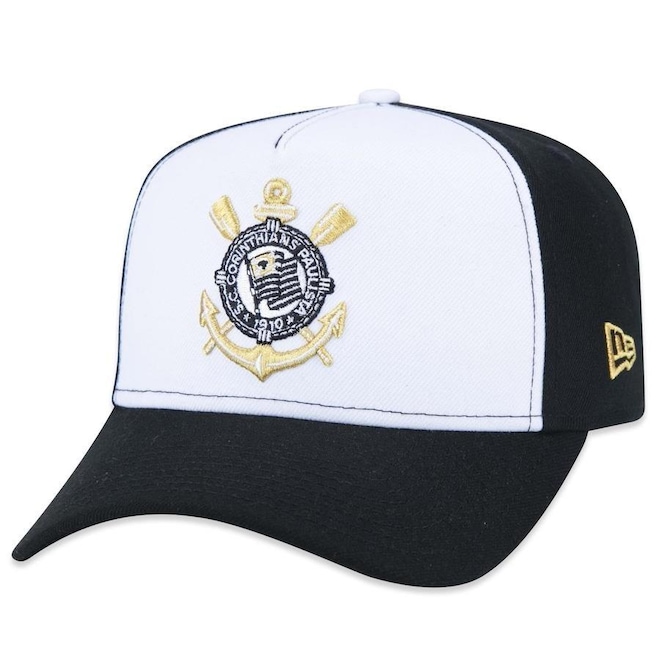 Boné Aba Curva New Era 9Forty A-Frame Futebol Corinthians - Snapback - Adulto - Foto 1