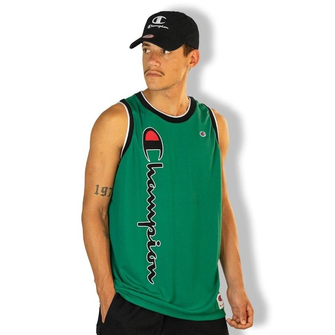 Camiseta Regata Champion Brasil Jersey Basket Script Street - Masculina - Foto 1