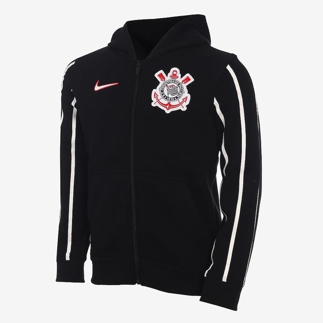 Jaqueta de Corinthians com Capuz Nike Club Fleece - Infantil - Foto 1