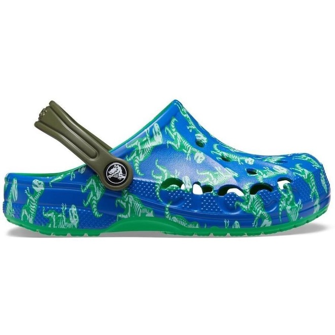 Sandália Crocs Baya Printed Clog K Blue Bolt/Multi - Masculino - Foto 1