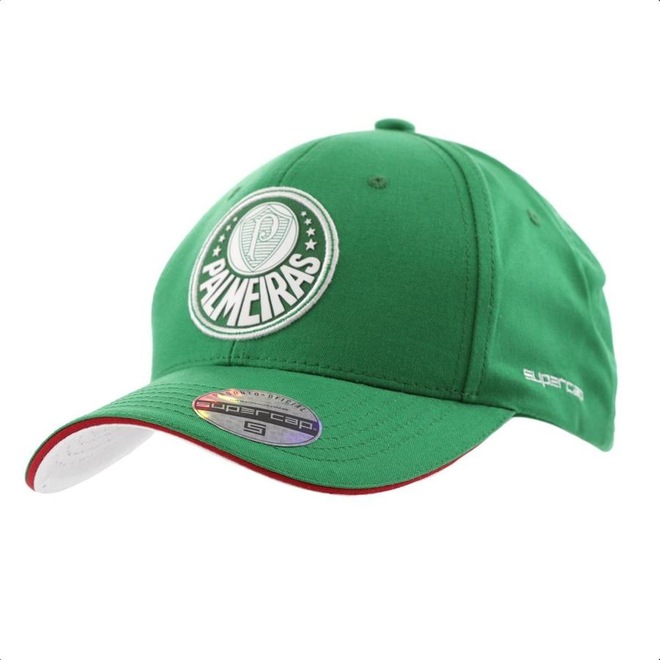 Boné Aba Curva Supercap Palmeiras Patch - Strapback - Adulto - Foto 1