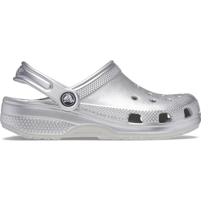 Sandália Crocs Classic Metallic Cg K Silver Metallic - Unissex - Foto 1