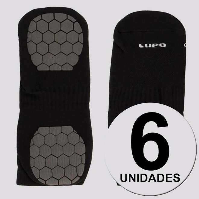Kit Meias Cano Baixo Lupo Performance Antiderrapante - 41 a 44 - 6 Pares - Unissex - Foto 1