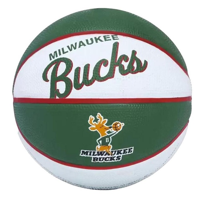 Bola De Basquete Wilson Nba Milwaukee Bucks Team Retro Mini - Foto 1