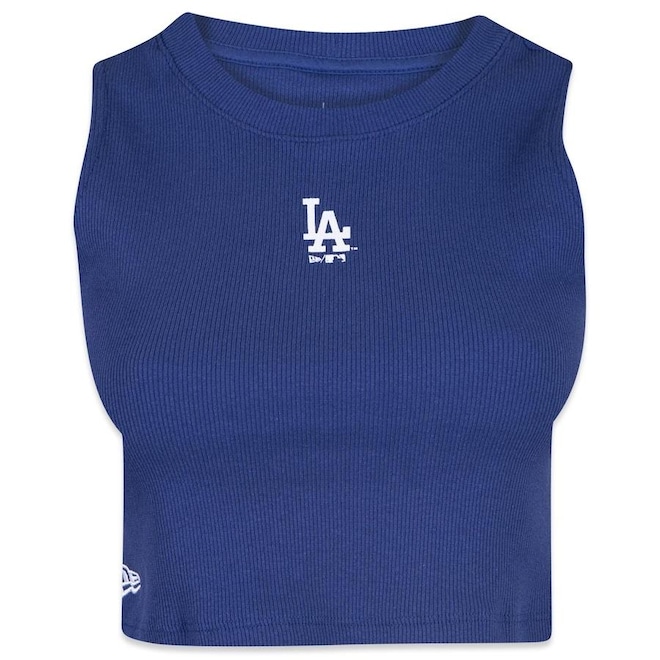 Blusa Cropped New Era Mlb Los Angeles Dodgers Logo - Feminina - Foto 1