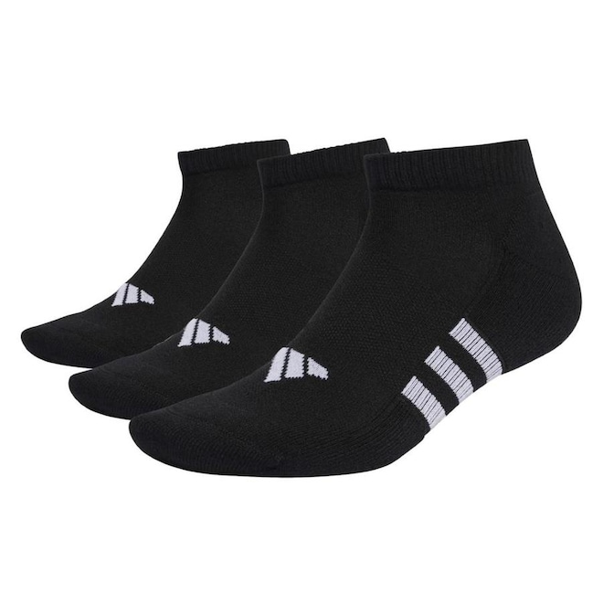 Meia Cano Baixo adidas Prf Cush Low - 3 Pares - Adulto - Foto 1
