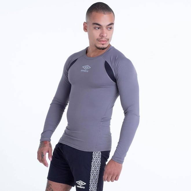 Camisa Térmica Umbro Manga Longa Diamond Elite - Masculina - Foto 1