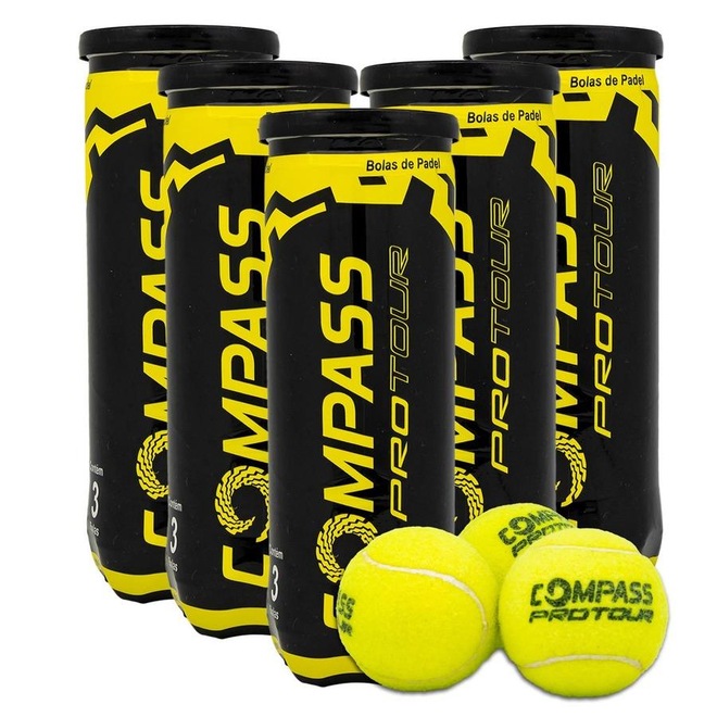 Kit Bolas de Padel Compass Protour Pack com 5 Tubos - Foto 1