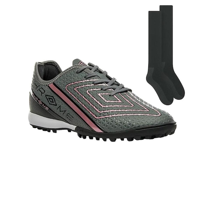 Chuteira Society Umbro Chrome + Meião - Adulto - Foto 1