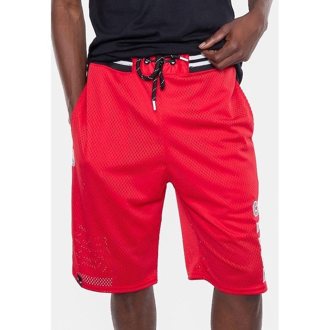 Bermuda NBA Sintética Mesh Chicago Bulls Sucre - Masculina - Foto 1