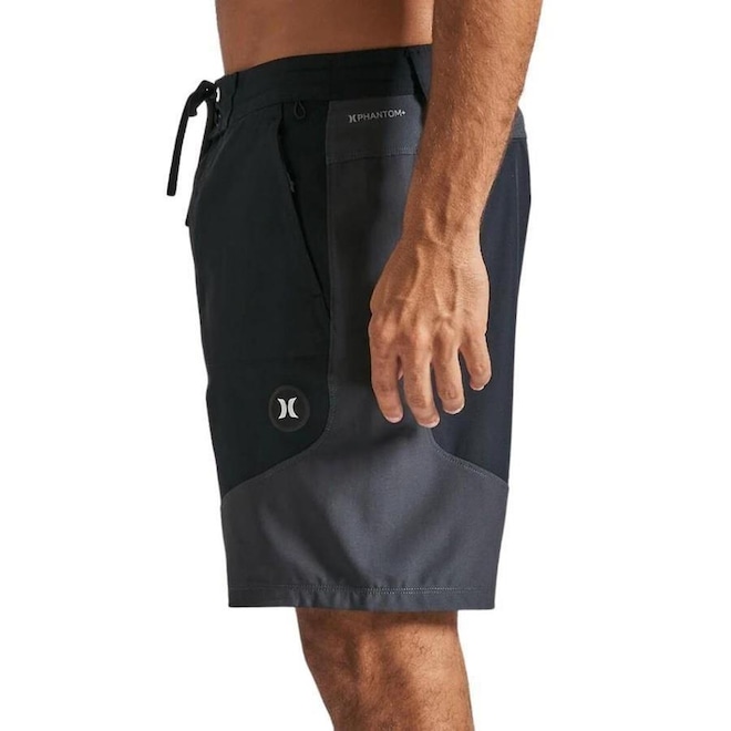 Bermuda Hurley Phantom + Blockade Paddle Serie Hybrid 18" - Masculina - Foto 1