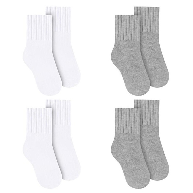 Kit Meias Cano Médio Selene Básica - 4 Pares -Infantil - Foto 1