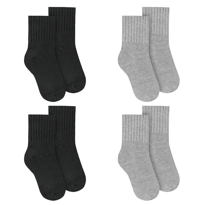 Kit Meias Cano Médio Selene Básica - 4 Pares -Infantil - Foto 1