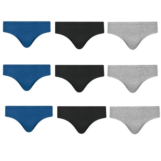 Kit Cuecas Slip Selene Algodão - Infantil - 9 unidades - Foto 1