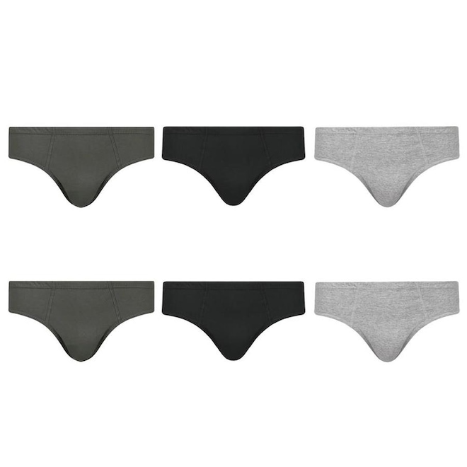 Kit Cuecas Slip Selene Algodão Infantil - 6 unidades - Foto 1